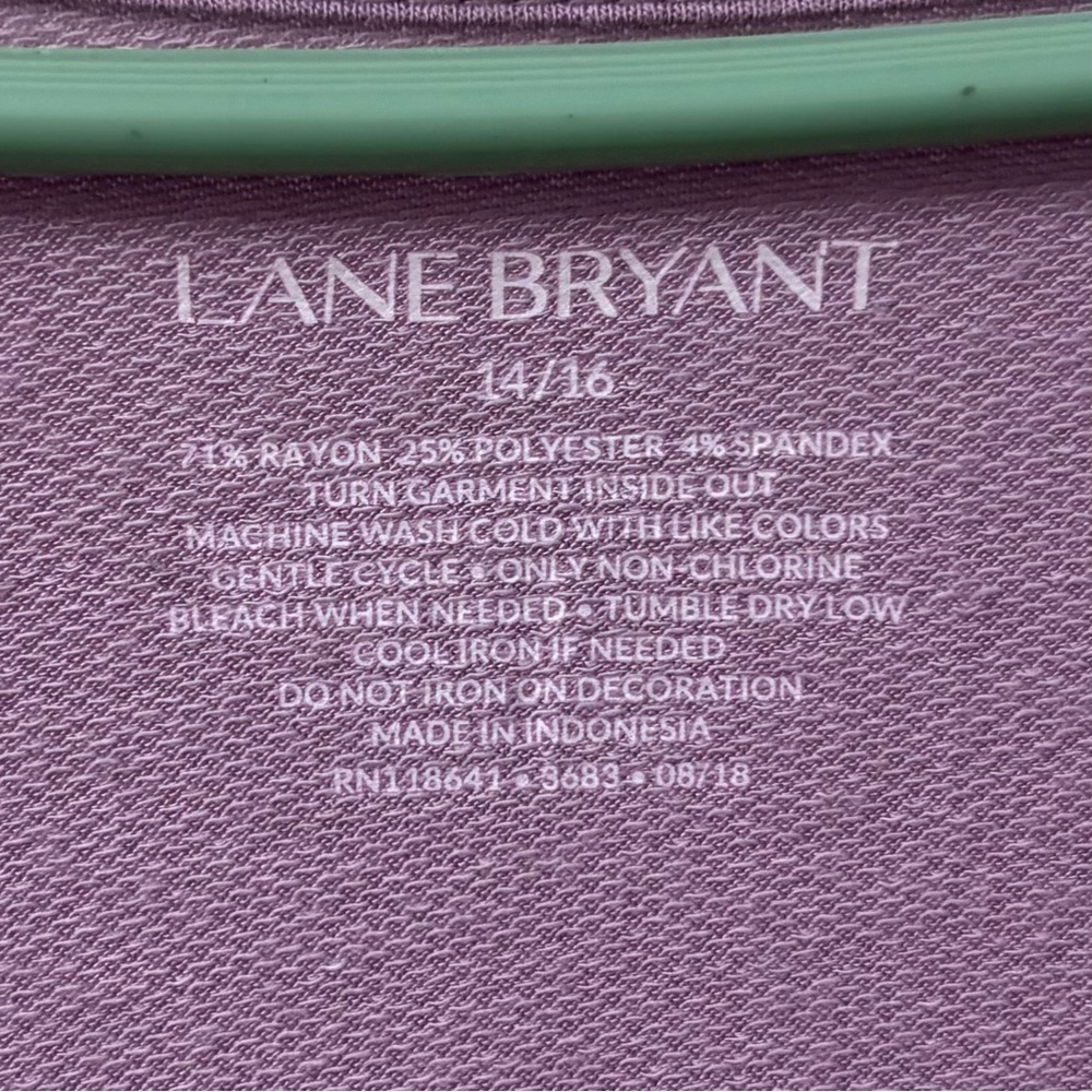 Lane Bryant Pearl Detail Lilac Purple Long Sleeve TunicPlus Size 14/16 - Picture 5 of 7
